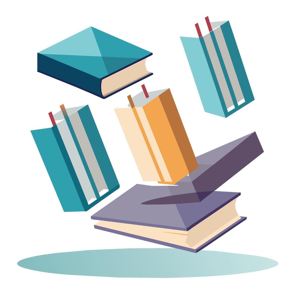 Book stack Illustration concept vector