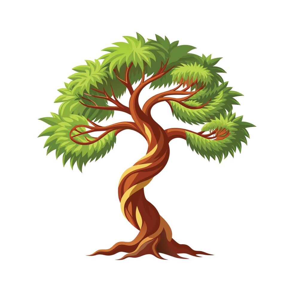 Beautiful Single Big Tree Illustration vector