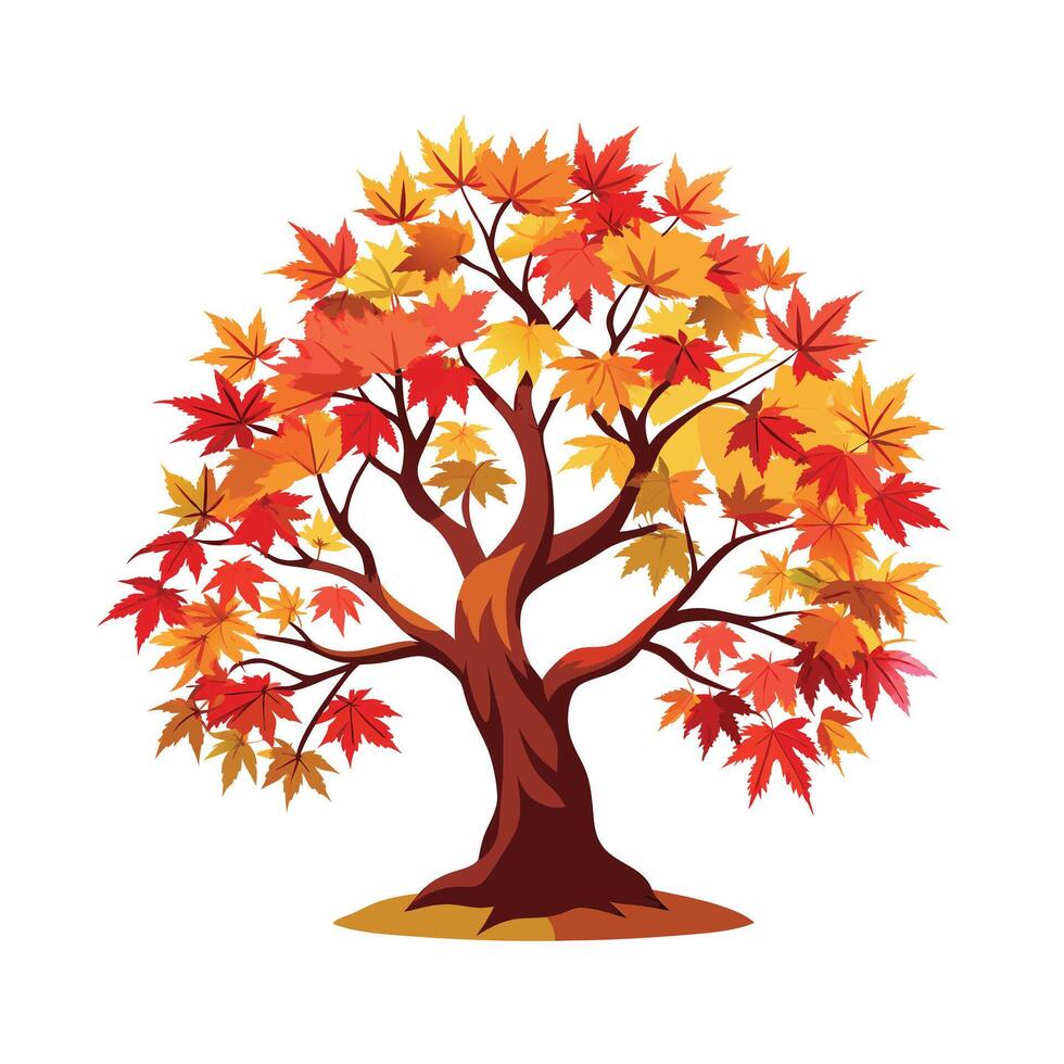 Beautiful Single Big Tree Illustration vector