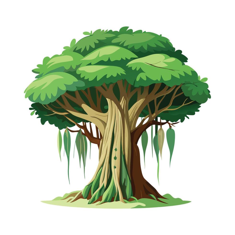 Beautiful Single Big Tree Illustration vector