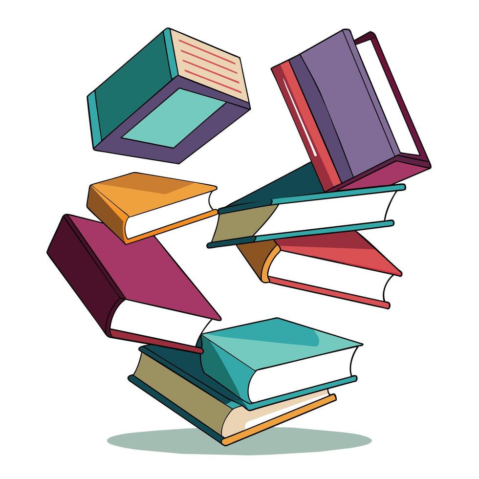Book stack Illustration concept vector