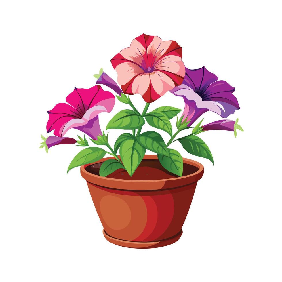 Beautiful Flowerpot Houseplant Illustration vector
