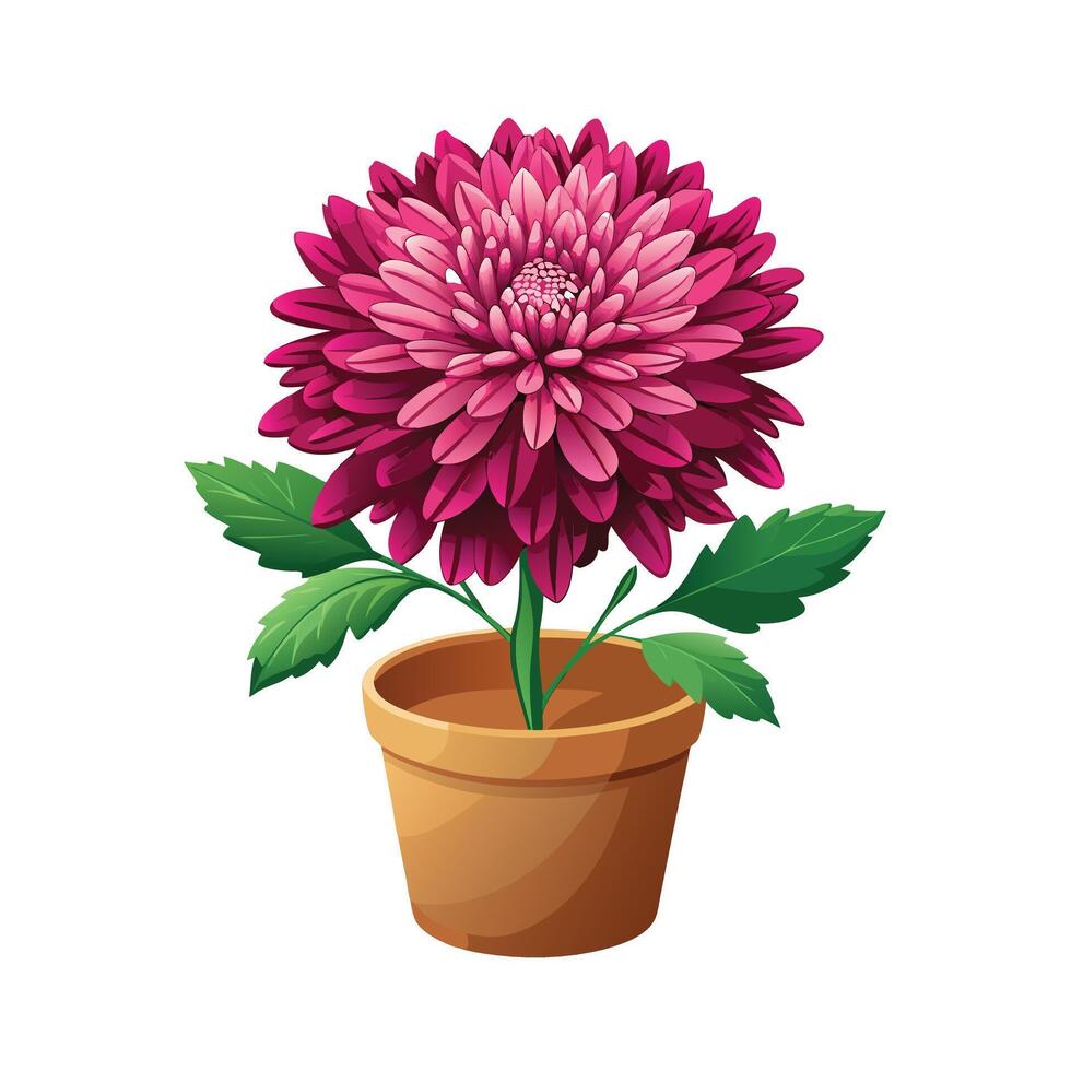 Beautiful Flowerpot Houseplant Illustration vector