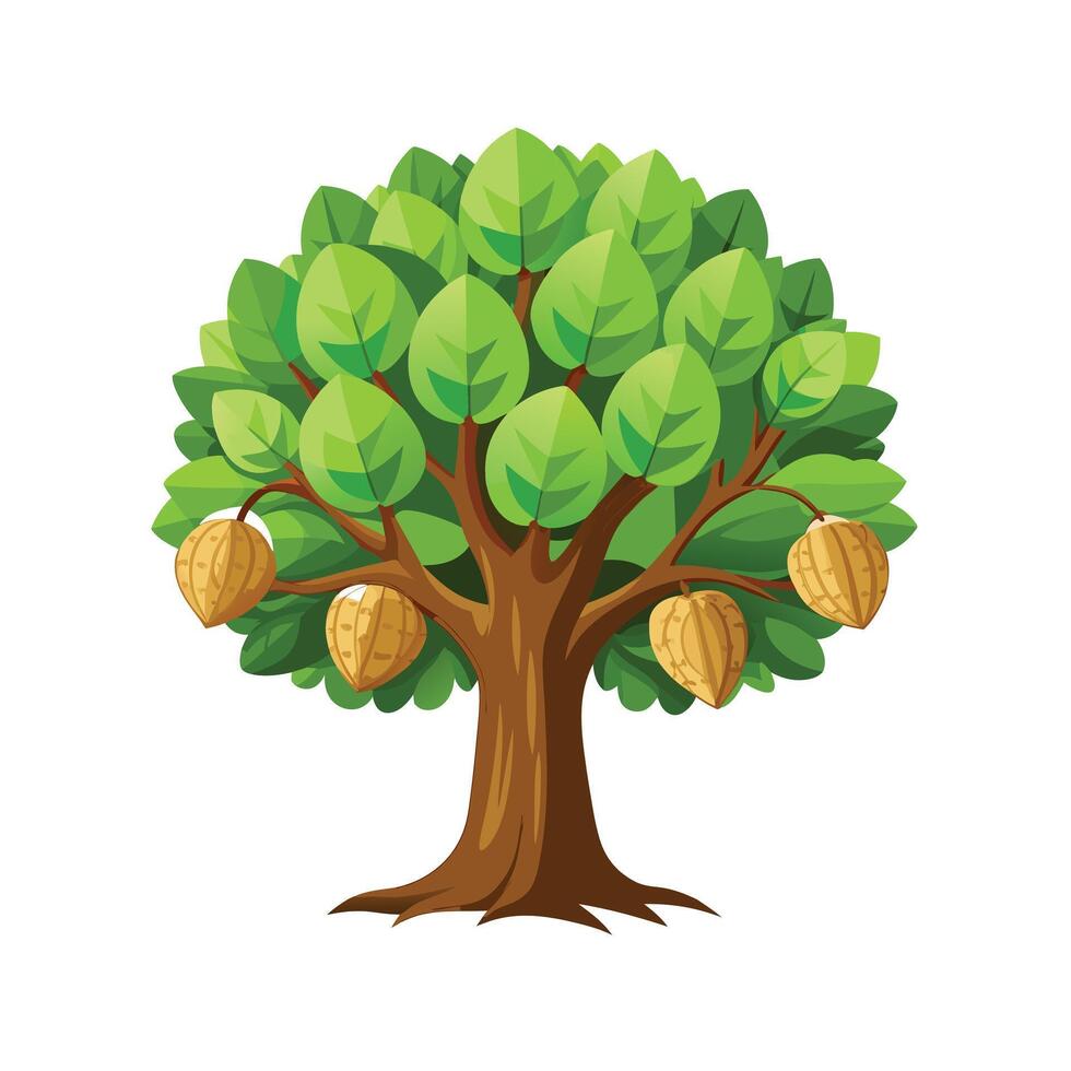Beautiful Single Big Tree Illustration vector