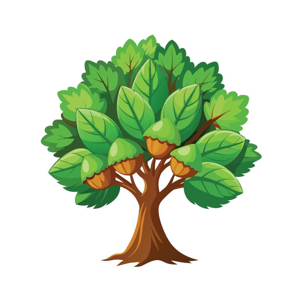 Beautiful Single Big Tree Illustration vector