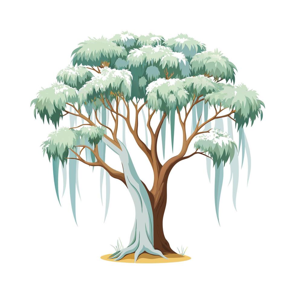 Beautiful Single Big Tree Illustration vector