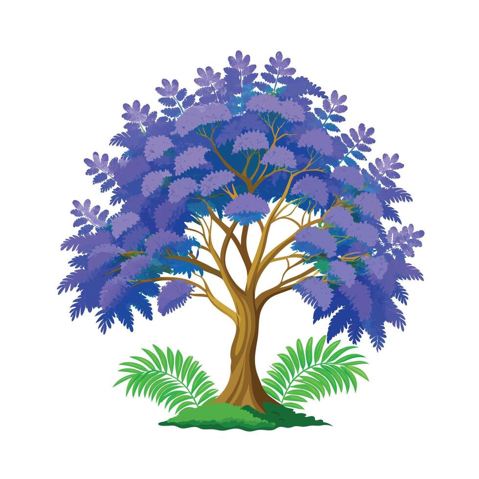 Beautiful Single Big Tree Illustration vector
