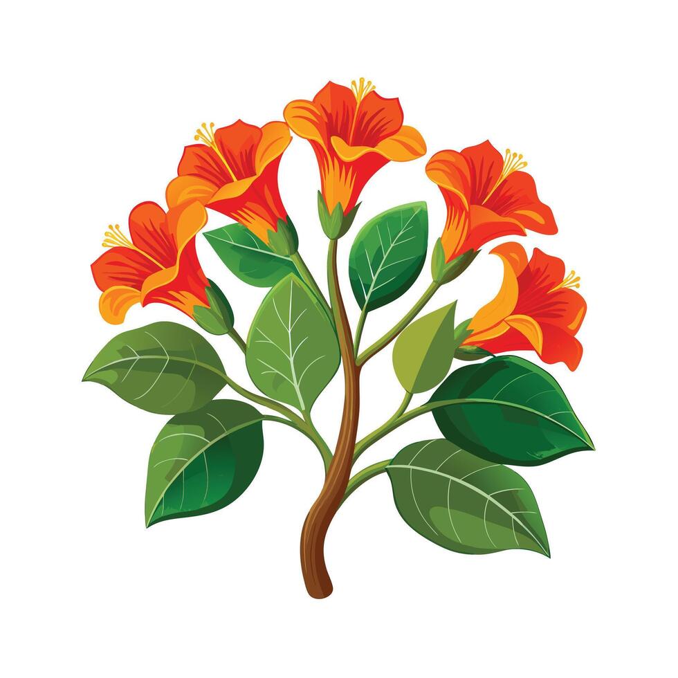Beautiful Single Big Tree Illustration vector