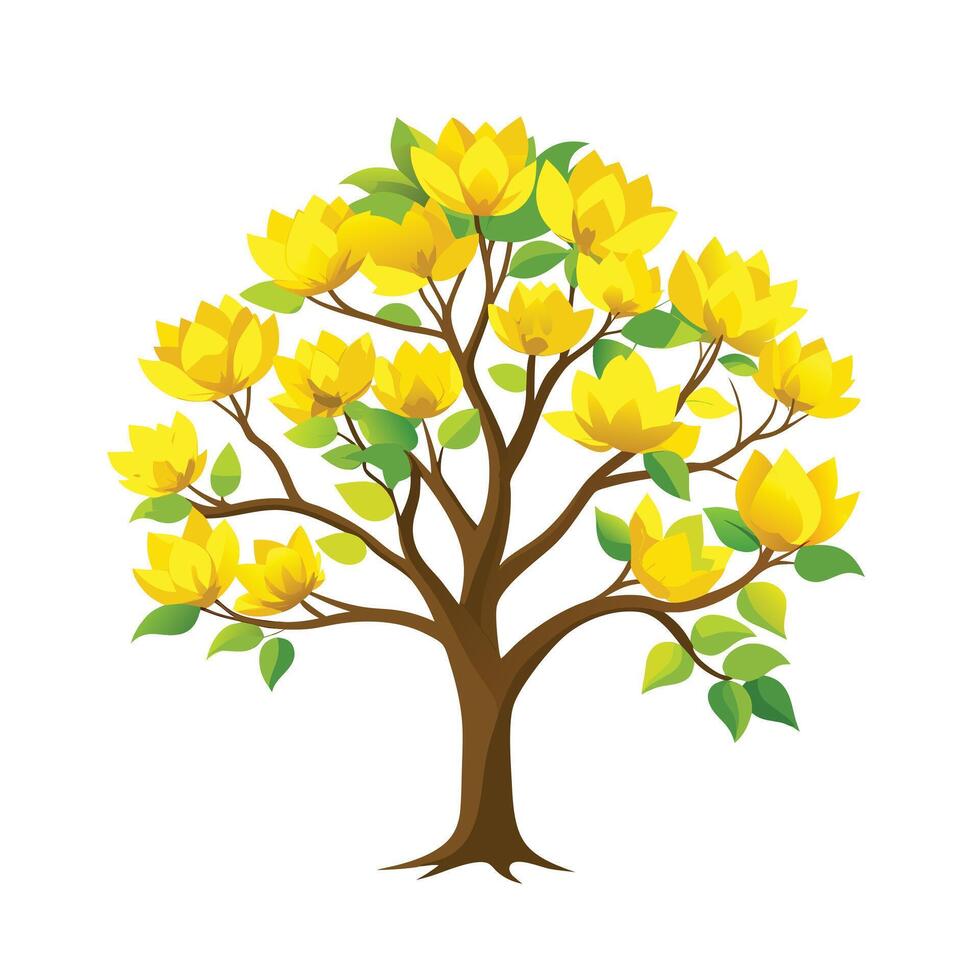 Beautiful Single Big Tree Illustration vector