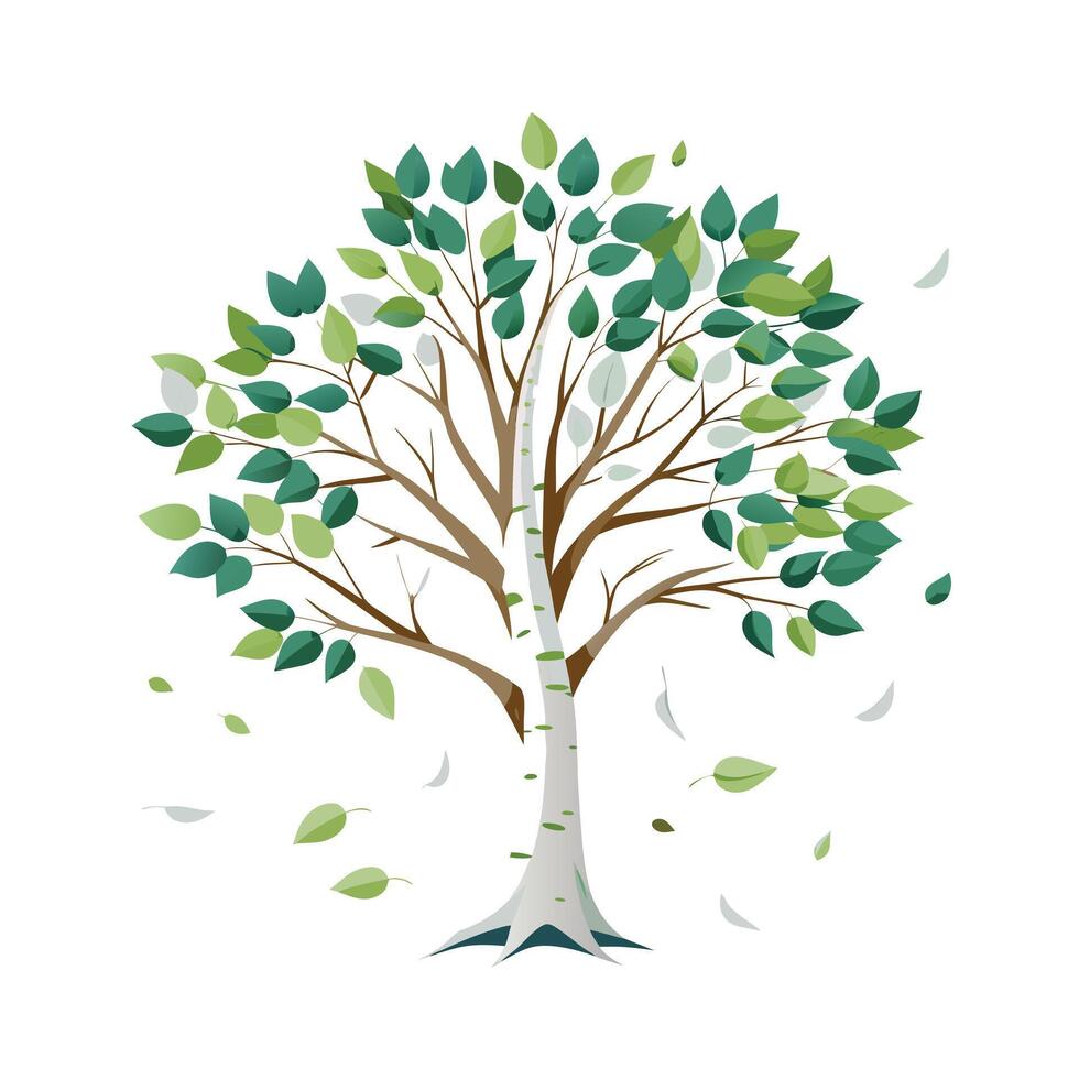 Beautiful Single Big Tree Illustration vector
