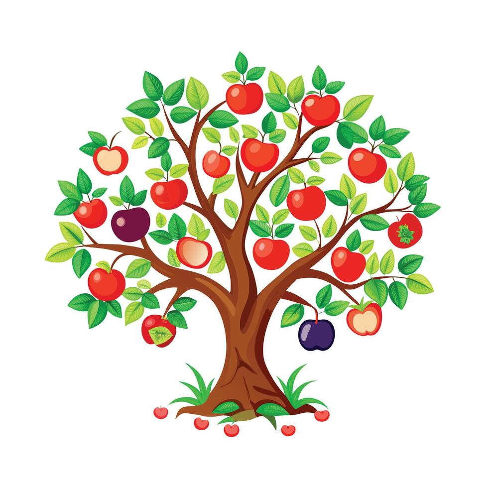 Beautiful Single Big Tree Illustration vector