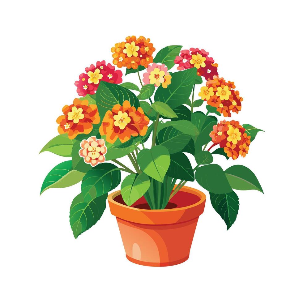 Beautiful Flowerpot Houseplant Illustration vector