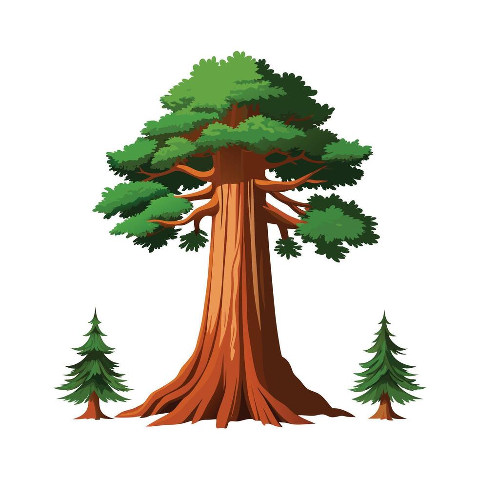 Beautiful Single Big Tree Illustration vector