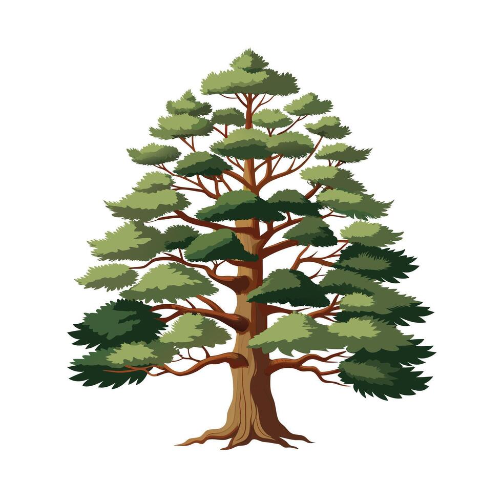 Beautiful Single Big Tree Illustration vector
