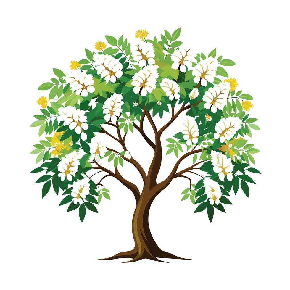 Beautiful Single Big Tree Illustration vector