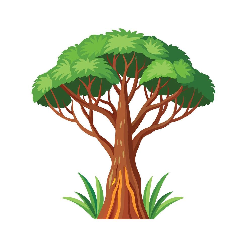 Beautiful Single Big Tree Illustration vector