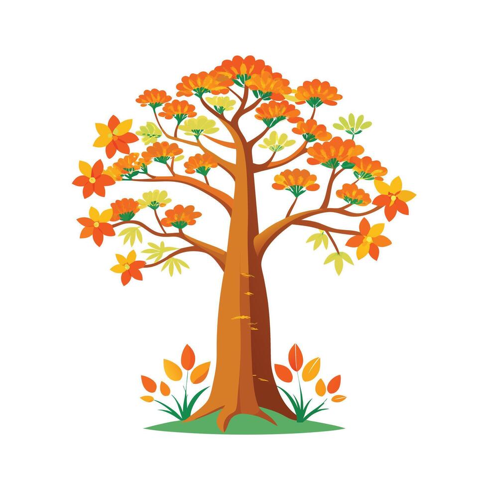 Beautiful Single Big Tree Illustration vector