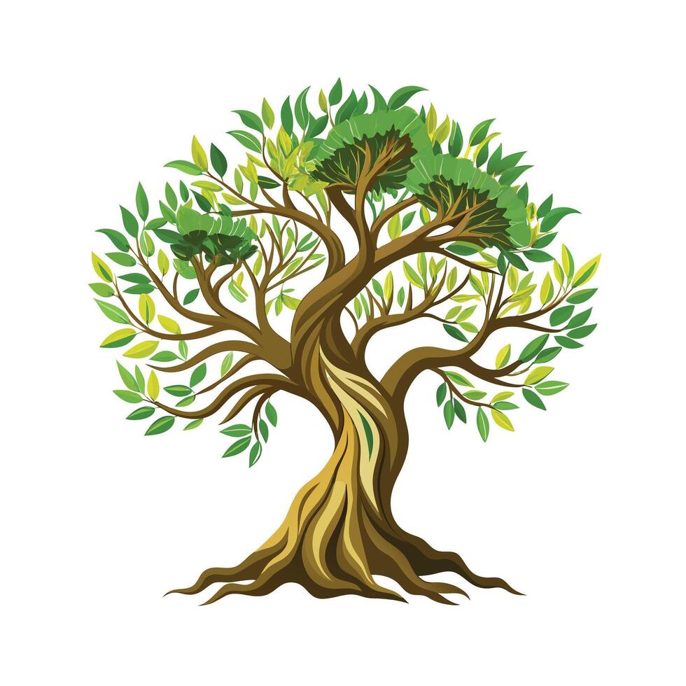 Beautiful Single Big Tree Illustration vector