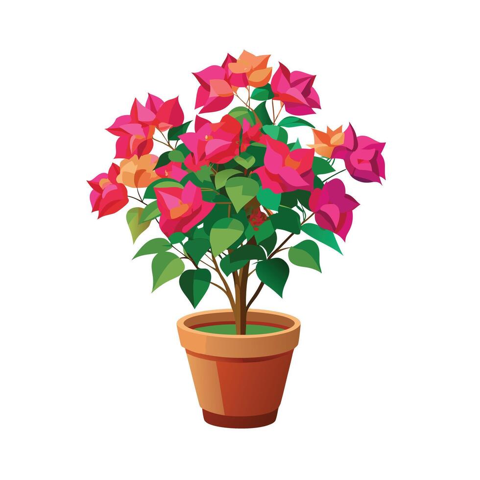 Beautiful Flowerpot Houseplant Illustration vector