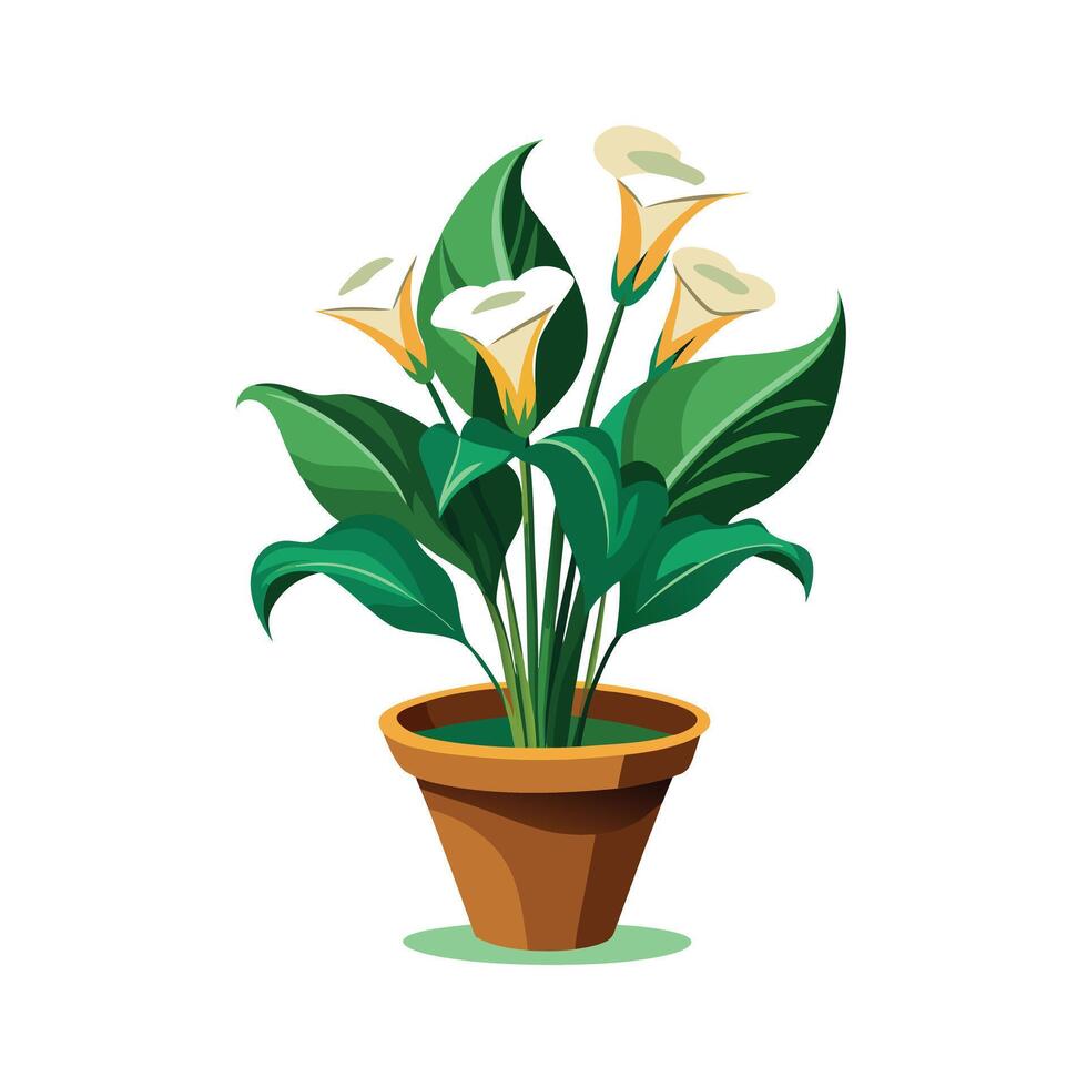 Beautiful Flowerpot Houseplant Illustration vector