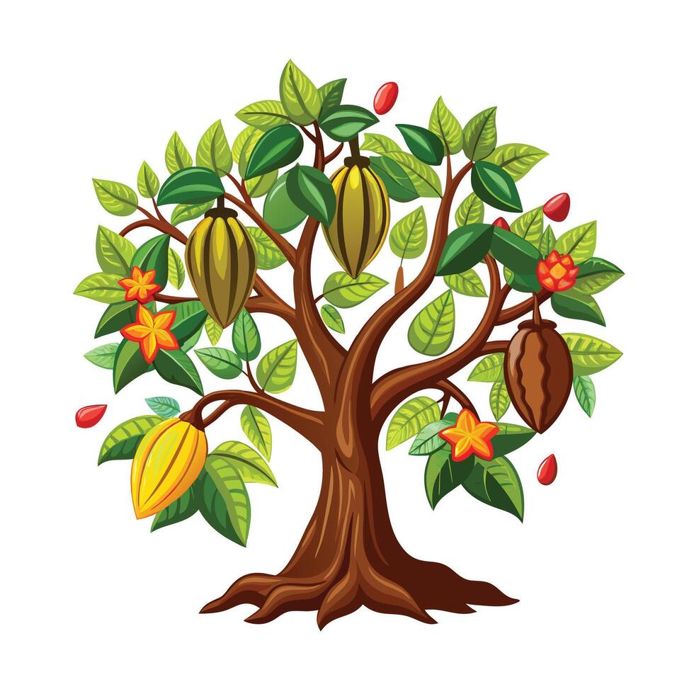 Beautiful Single Big Tree Illustration vector