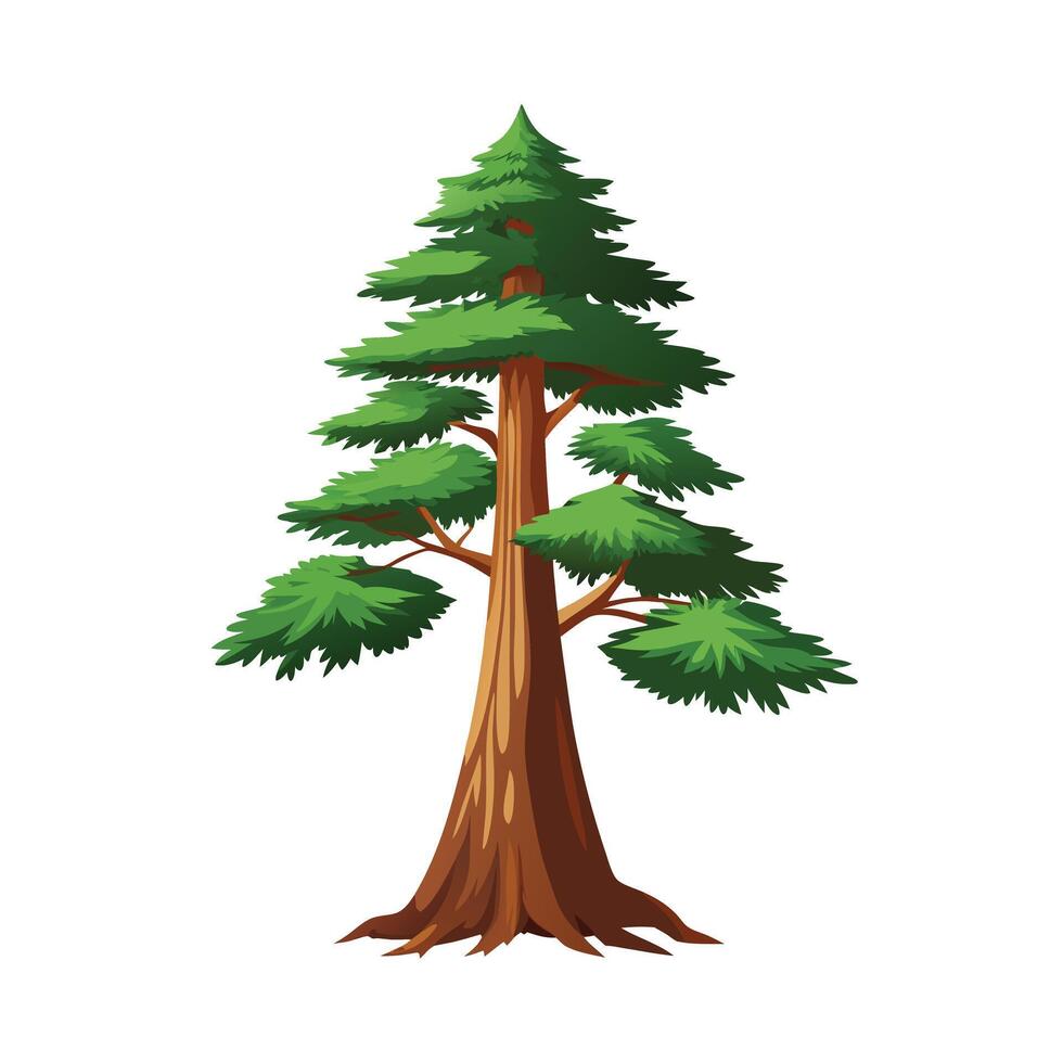 Beautiful Single Big Tree Illustration vector