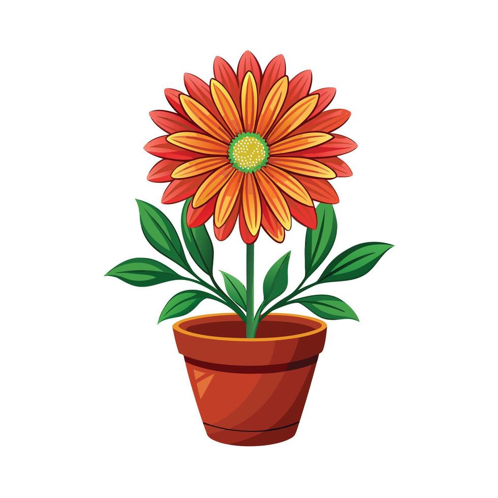 Beautiful Flowerpot Houseplant Illustration vector
