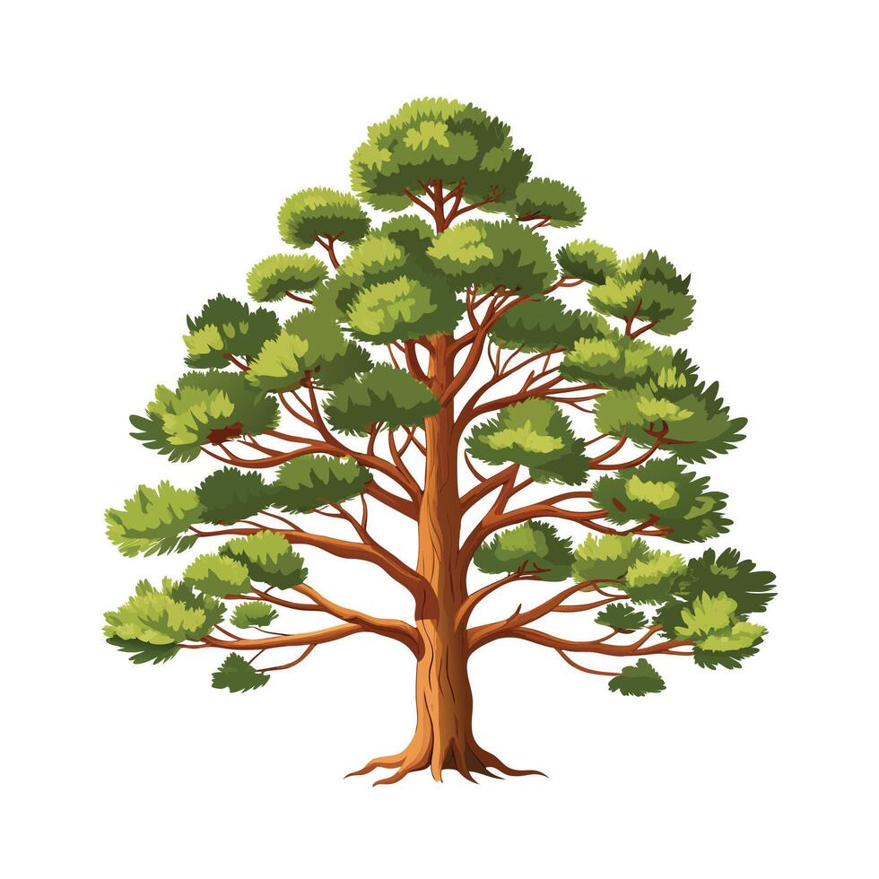 Beautiful Single Big Tree Illustration vector