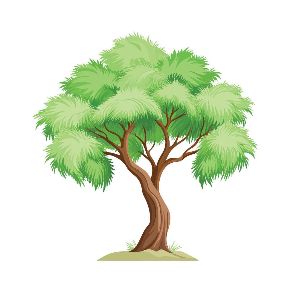 Beautiful Single Big Tree Illustration vector