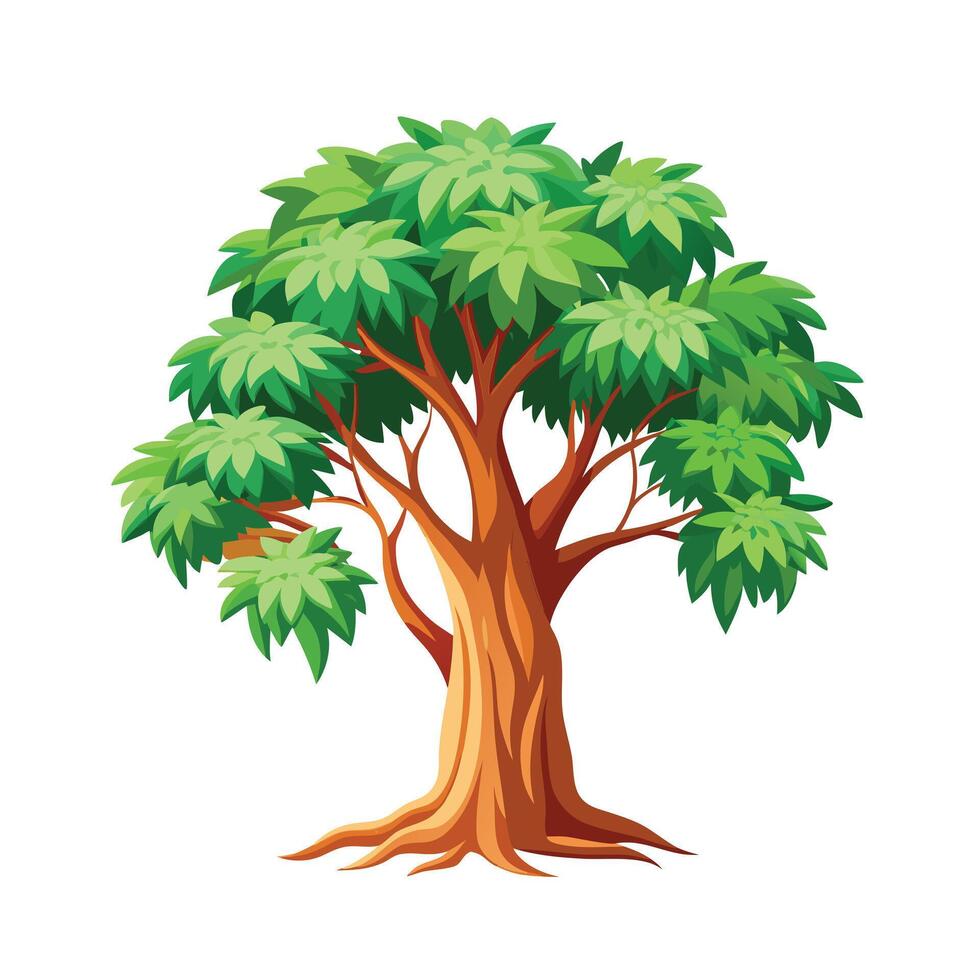 Beautiful Single Big Tree Illustration vector