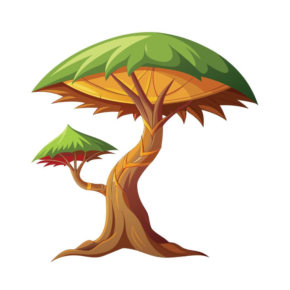 Beautiful Single Big Tree Illustration vector