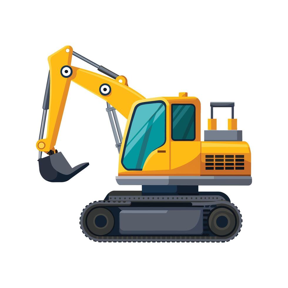 Realistic Construction Excavator illustration vector