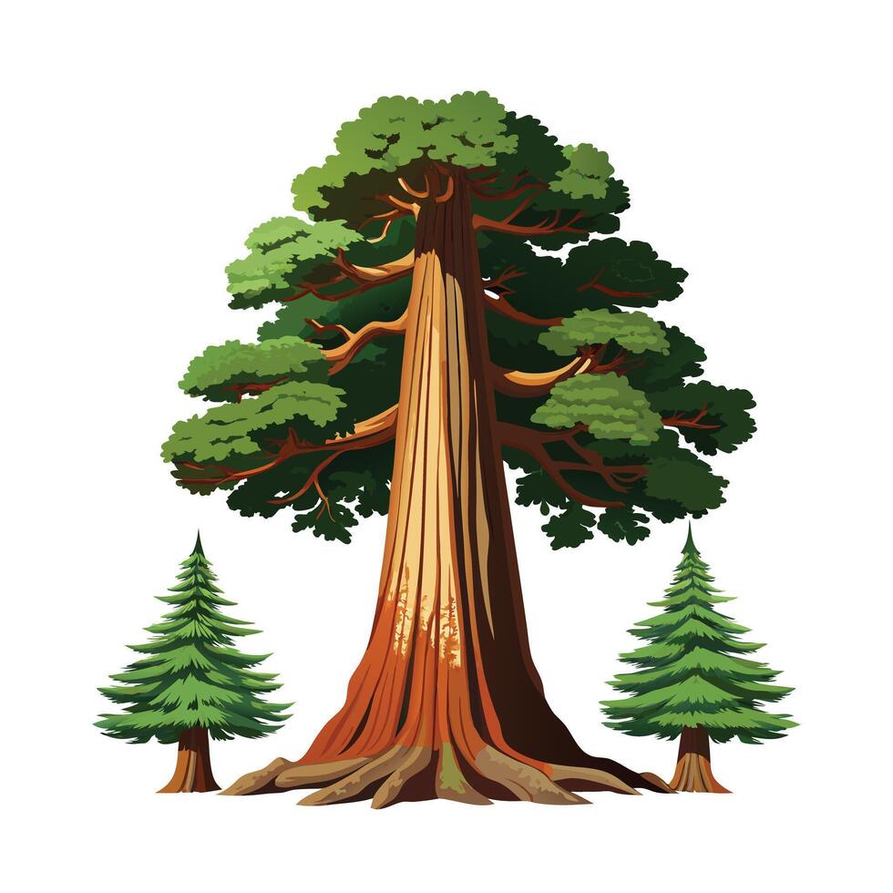 Beautiful Single Big Tree Illustration vector