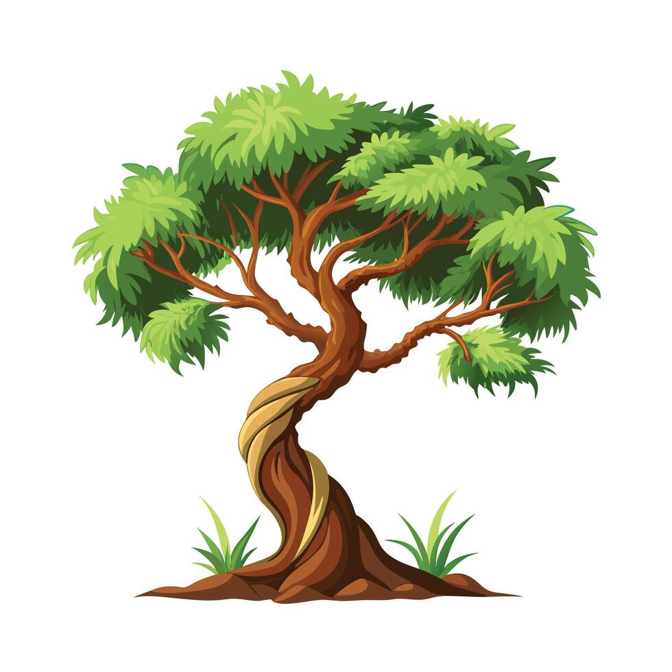 Beautiful Single Big Tree Illustration vector
