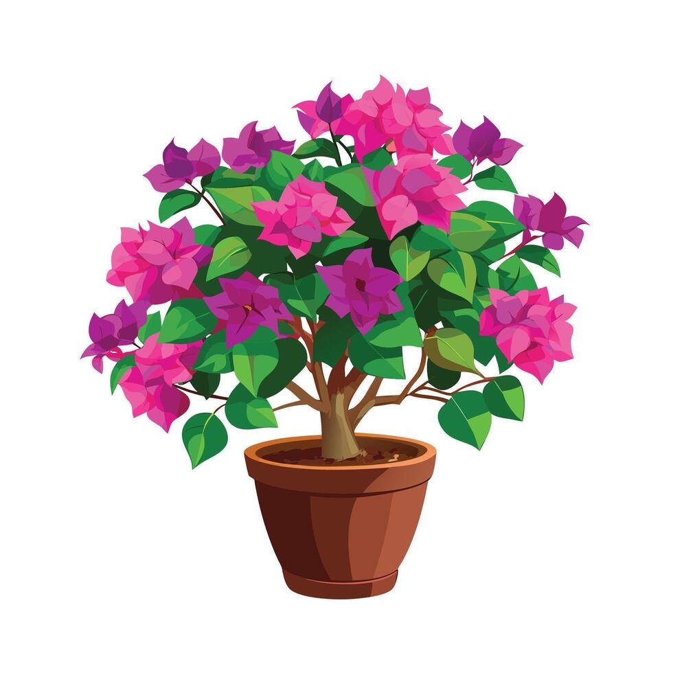 Beautiful Flowerpot Houseplant Illustration vector