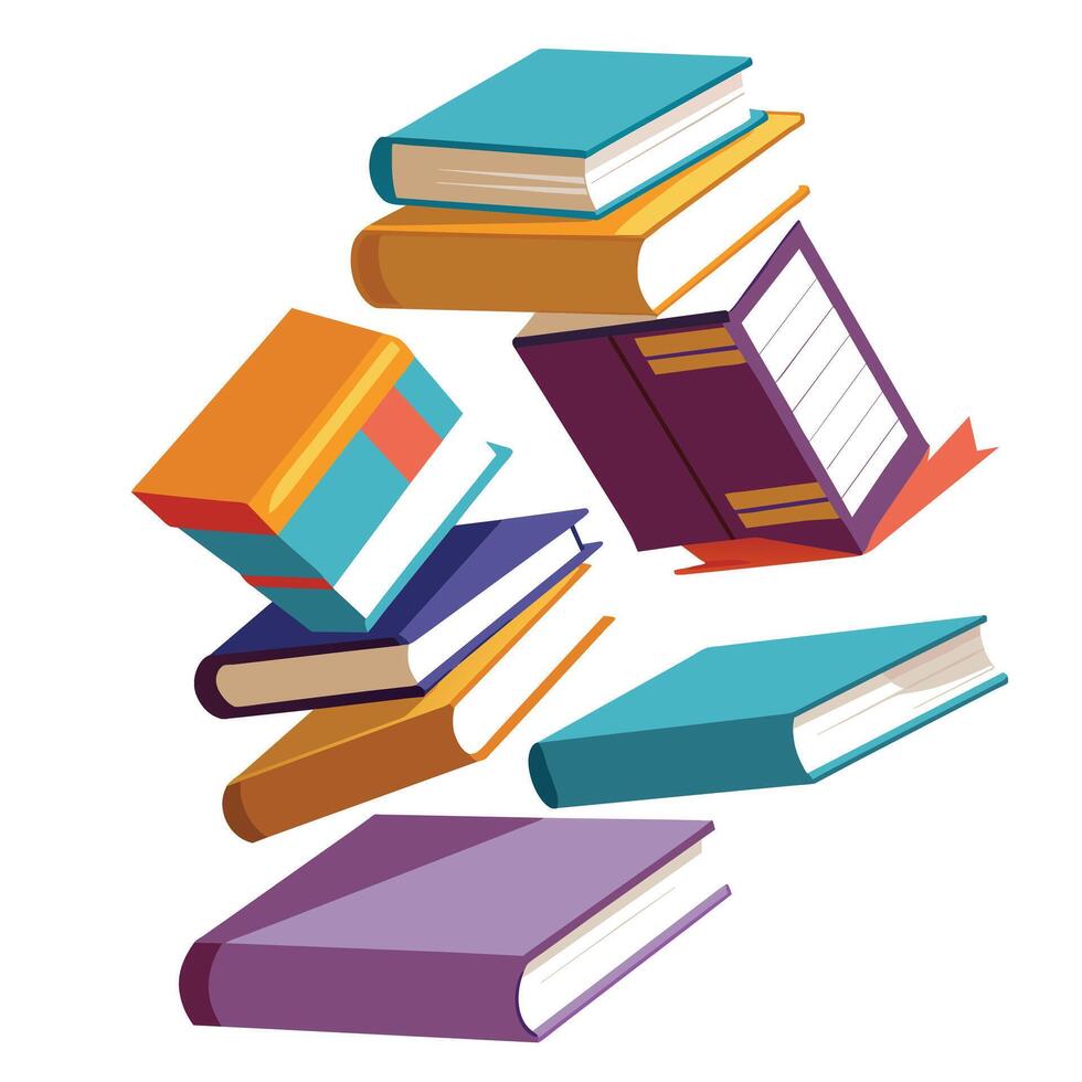 Book stack Illustration concept vector