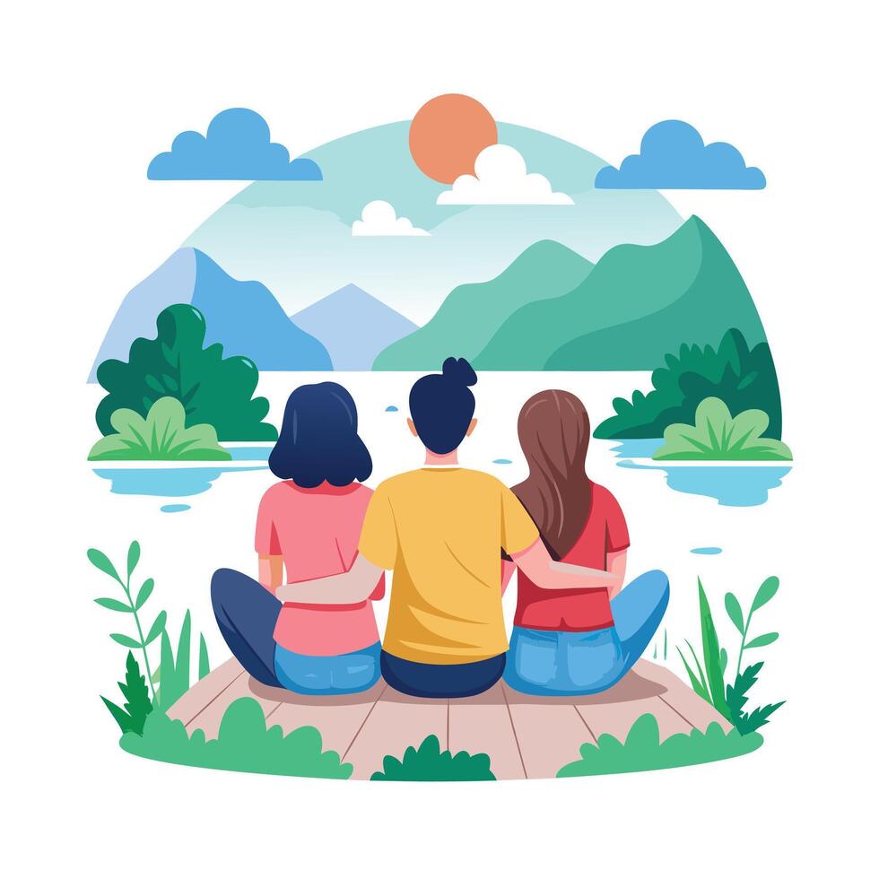 Friends Special, Love and Emotional Moment Illustration Concept for Friendship Day vector