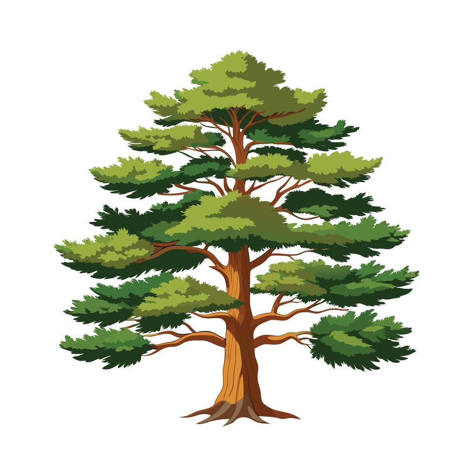 Beautiful Single Big Tree Illustration vector
