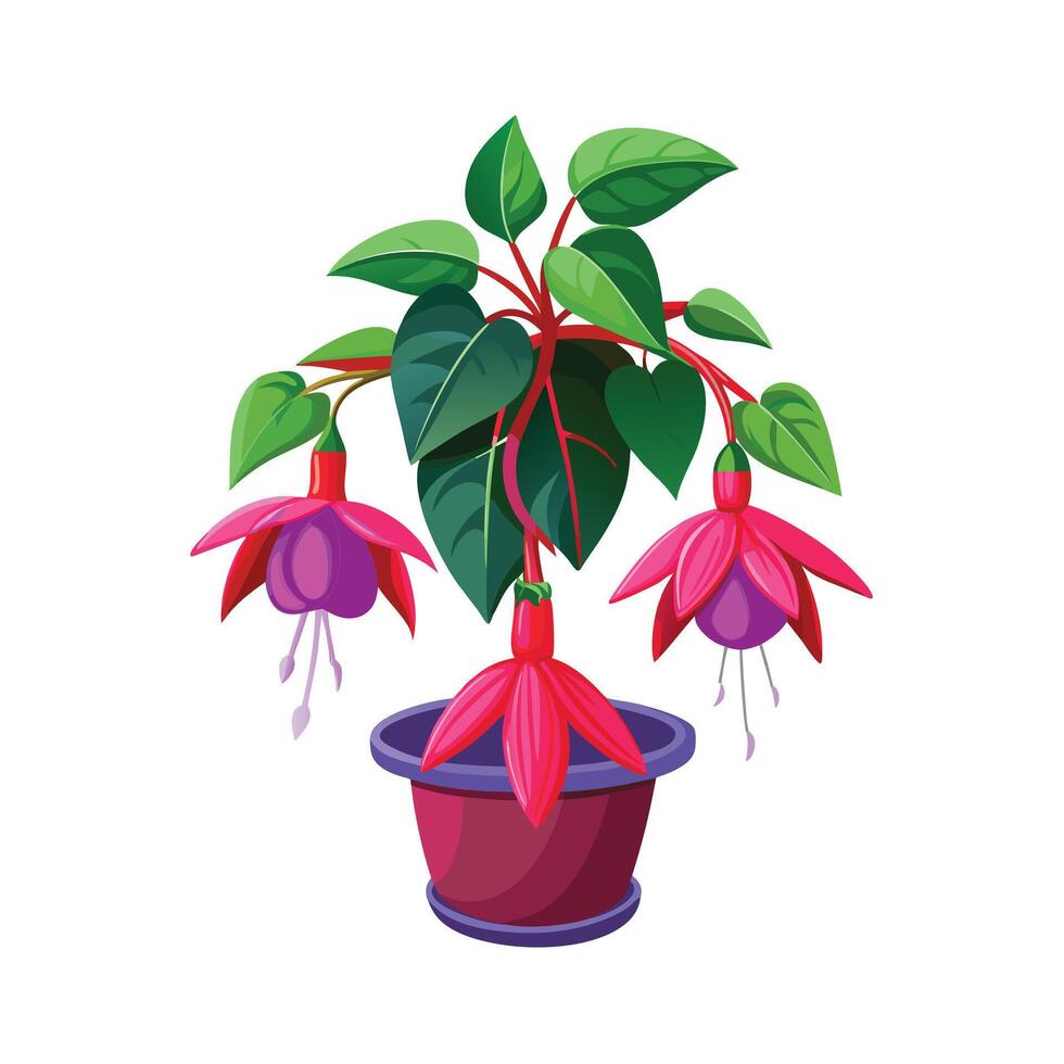 Beautiful Flowerpot Houseplant Illustration vector