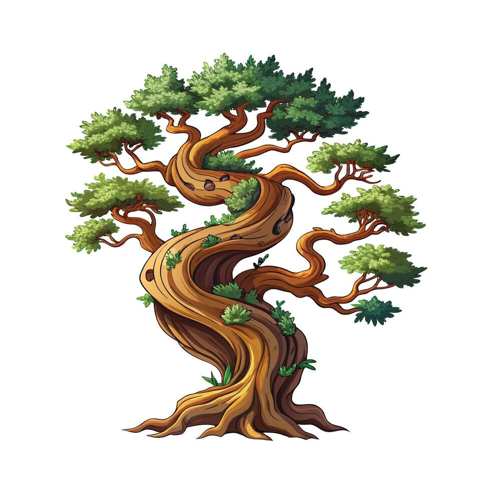 Beautiful Single Big Tree Illustration vector