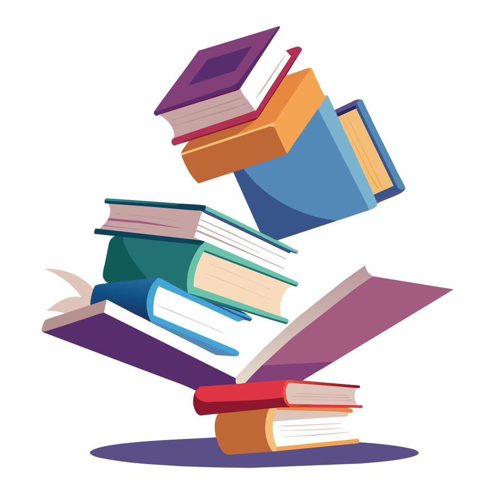 Book stack Illustration concept vector