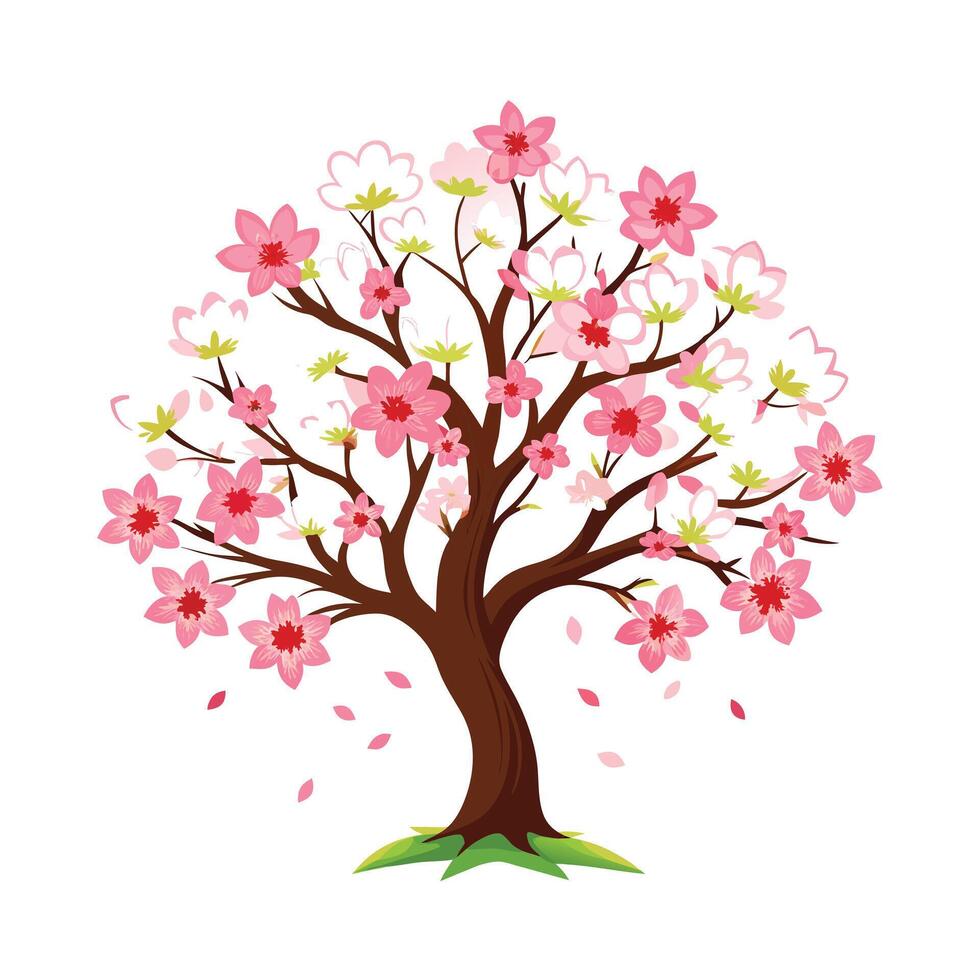 Beautiful Single Big Tree Illustration vector
