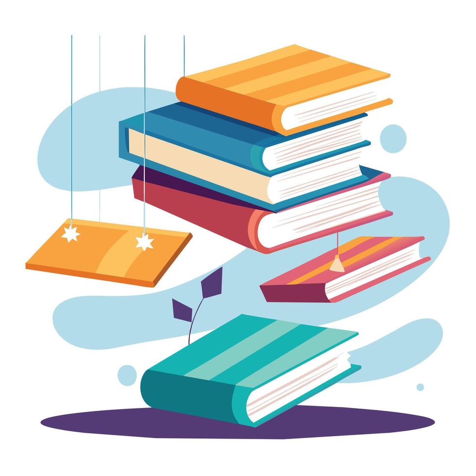 Book stack Illustration concept vector