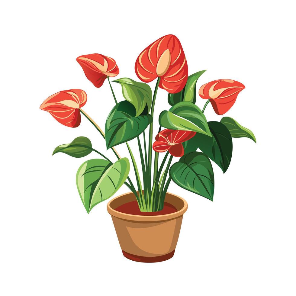 Beautiful Flowerpot Houseplant Illustration vector