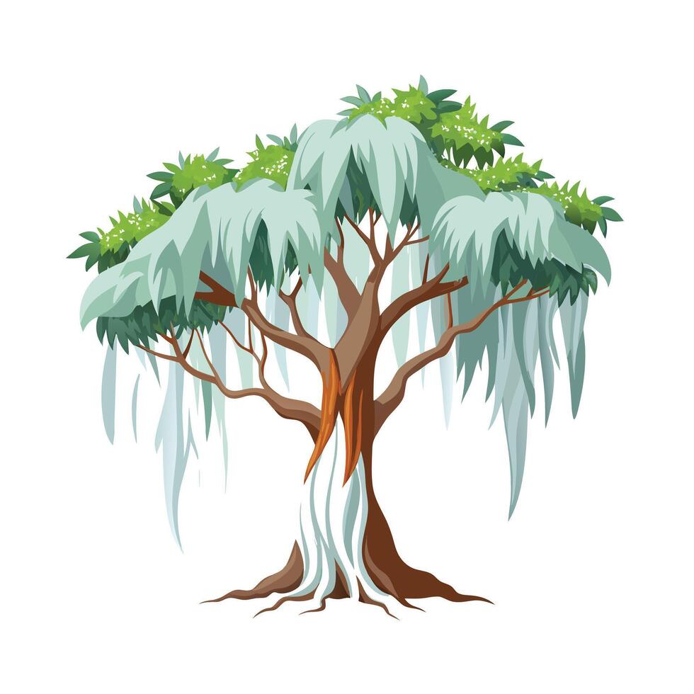 Beautiful Single Big Tree Illustration vector