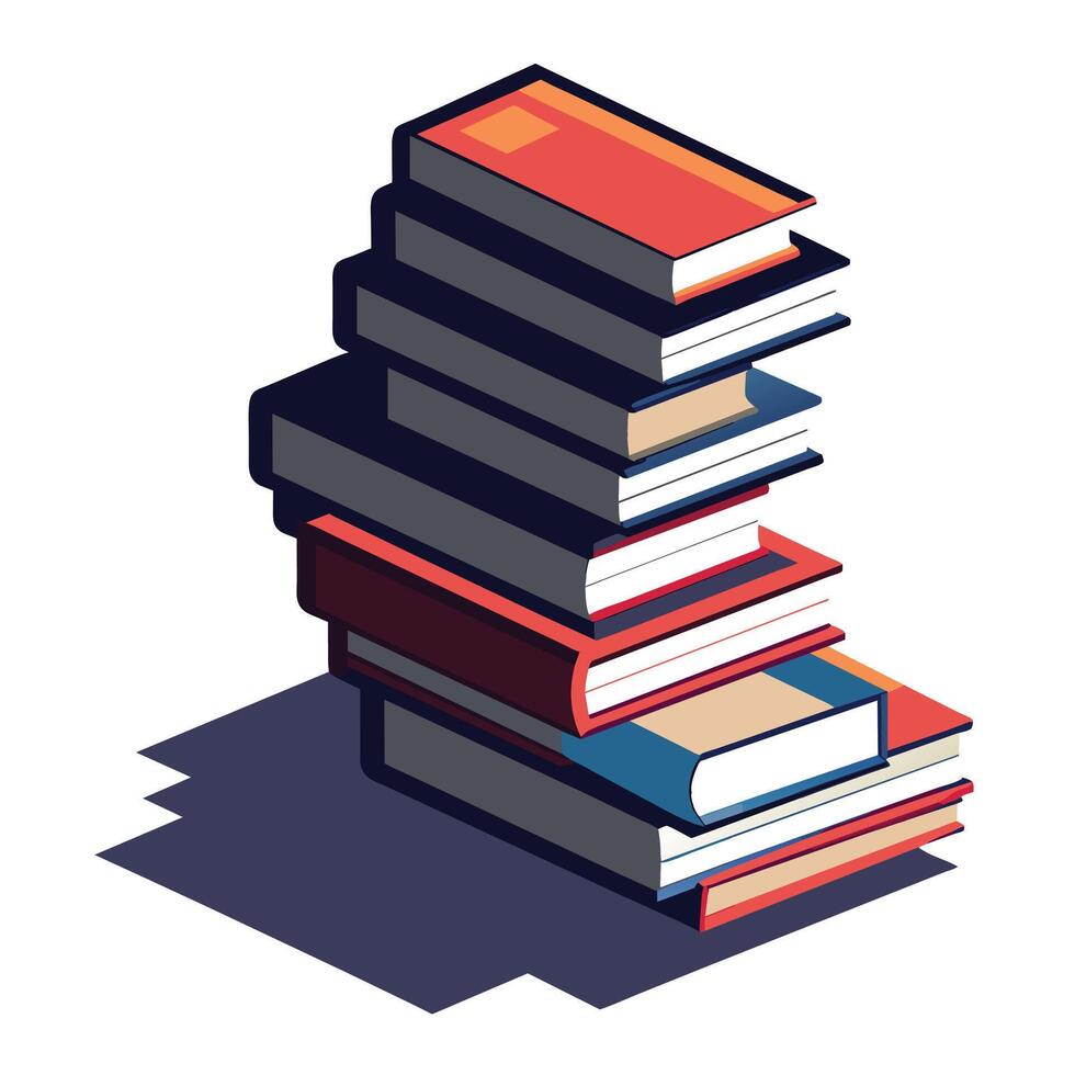 Book stack Illustration concept vector