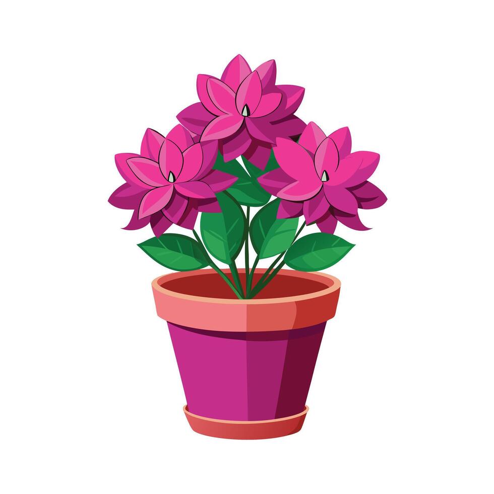Beautiful Flowerpot Houseplant Illustration vector