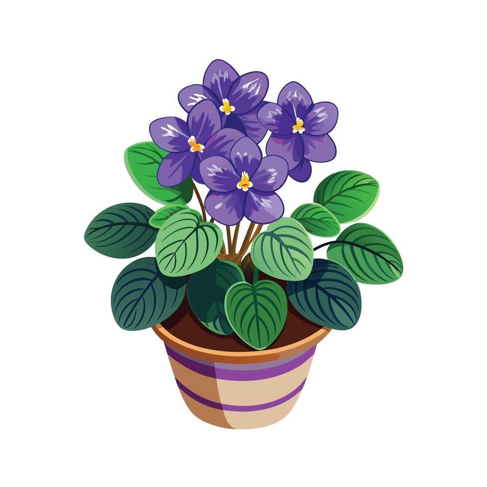 Beautiful Flowerpot Houseplant Illustration vector