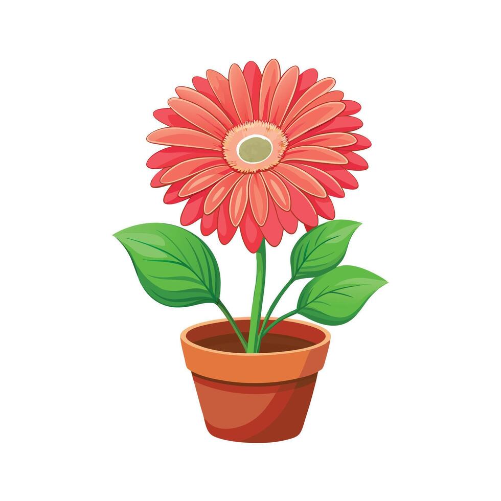 Beautiful Flowerpot Houseplant Illustration vector