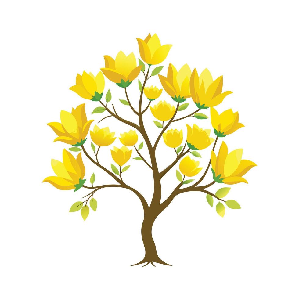 Beautiful Single Big Tree Illustration vector